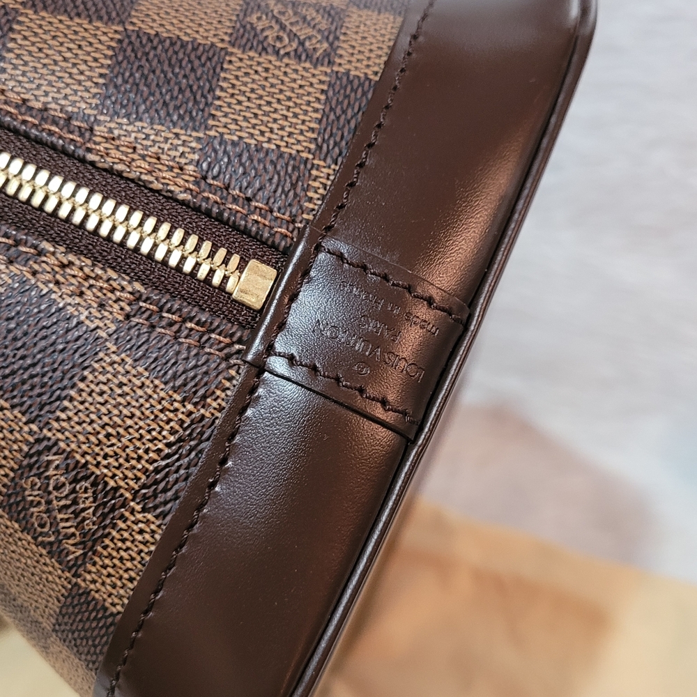 Authentic Louis Vuitton Damier Ebene Coated Canvas Leather Alma PM Satchel Bag - Picture 8 of 16